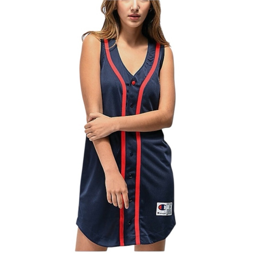 Champion Baseball Indigo Blue Womens Dress Size Medium